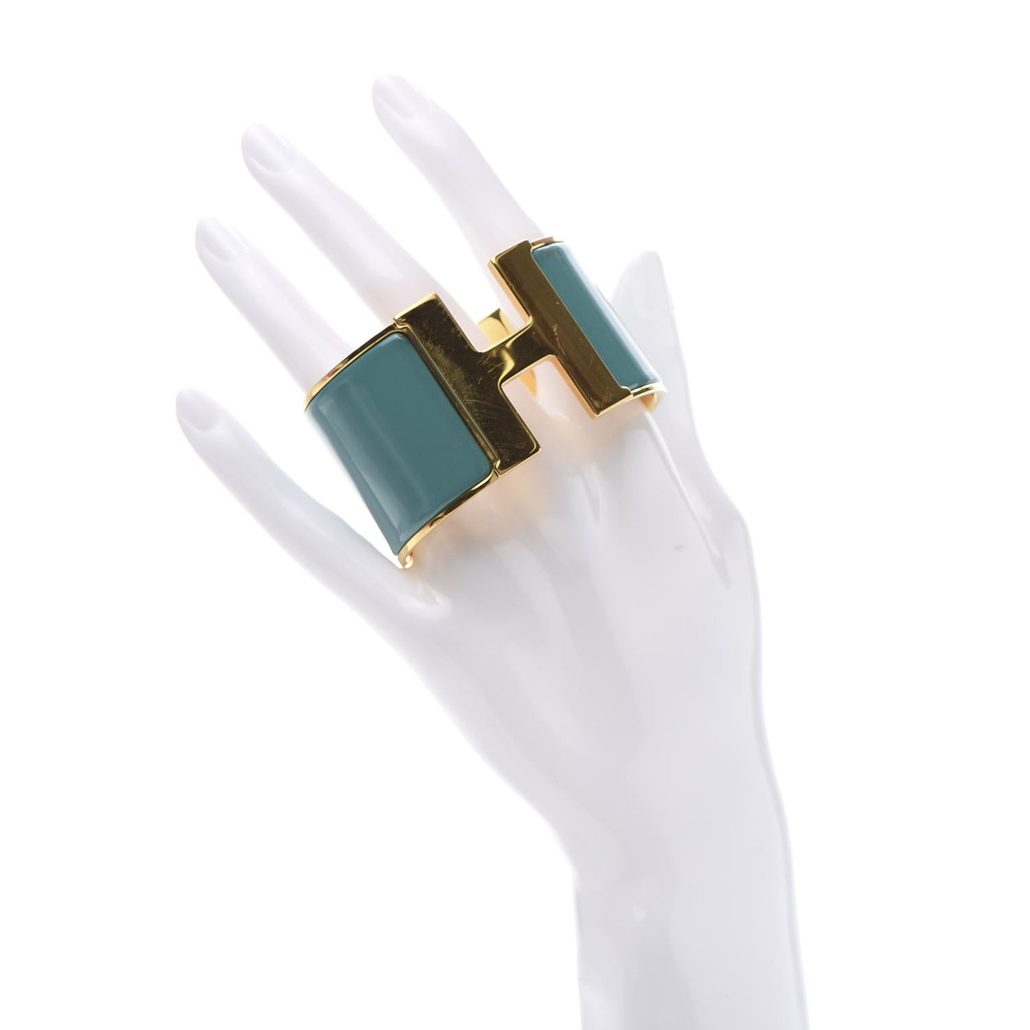 Enamel Extra Wide Clic Clac H Bracelet PM Emeraude