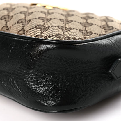 Gucci Monogram Matelasse Diagonal Small GG Marmont Chain Shoulder Bag Beige Black 10 of 12