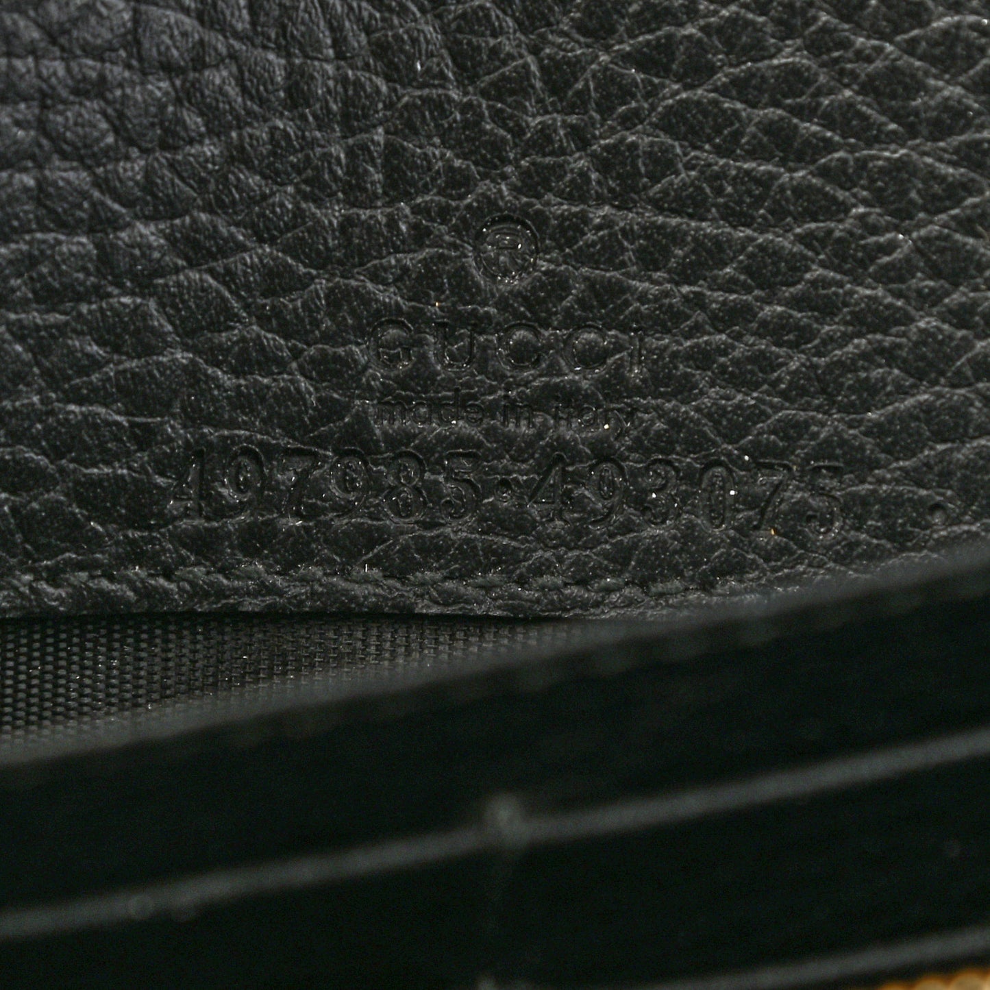 Calfskin Mini GG Marmont Chain Wallet Black