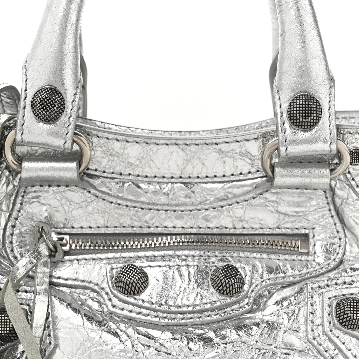 Balenciaga Agneau Arena Neo Cagole Mini Handbag Silver 9 of 11