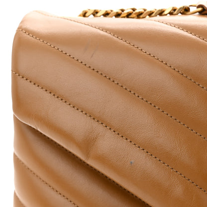 Saint Laurent Calfskin Y Quilted Monogram Medium Loulou Chain Satchel Dark Natural 11 of 13