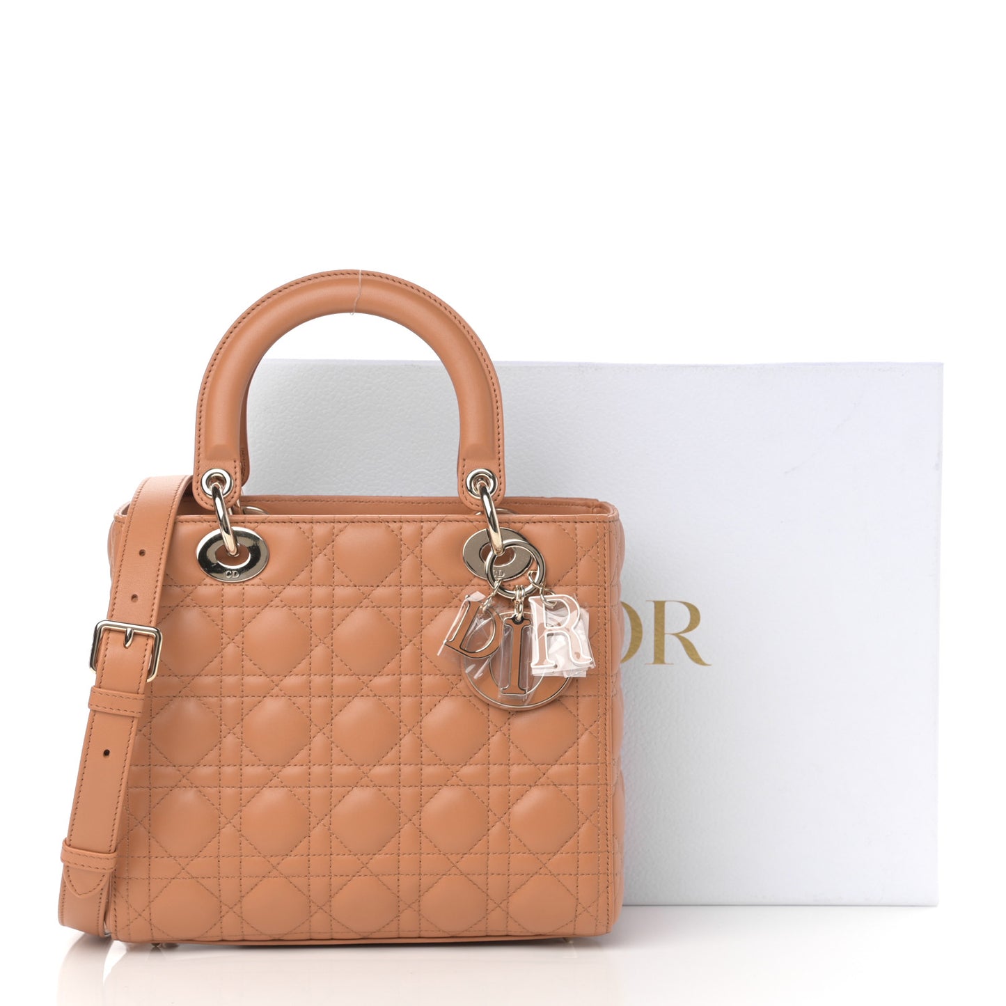 Lambskin Cannage Medium Lady Dior Amber