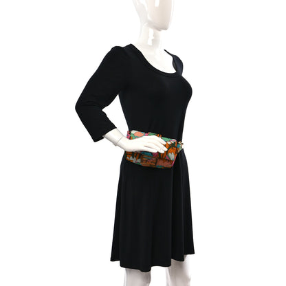 Fendi Nylon Vitello Century Opaco All Over Floral Belt Baguette Aranciata Burnt Orange 3 of 9