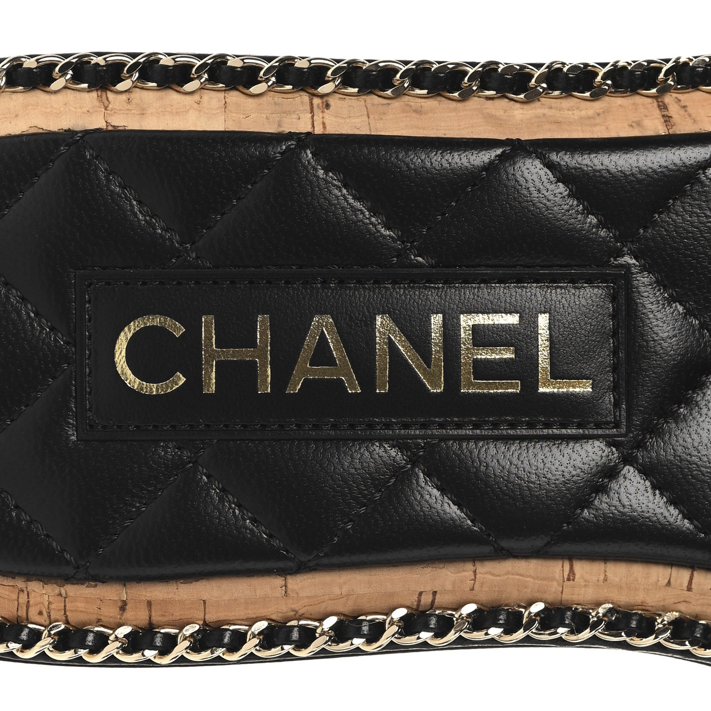 Lambskin Quilted Chain CC Mules 39 Black
