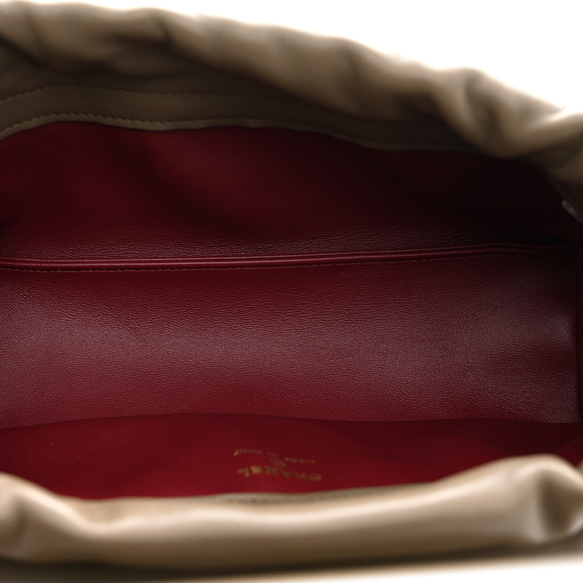 Chanel Lambskin Quilted CC Drawstring Flap Clutch With Strap Dark Khaki 5 of 11