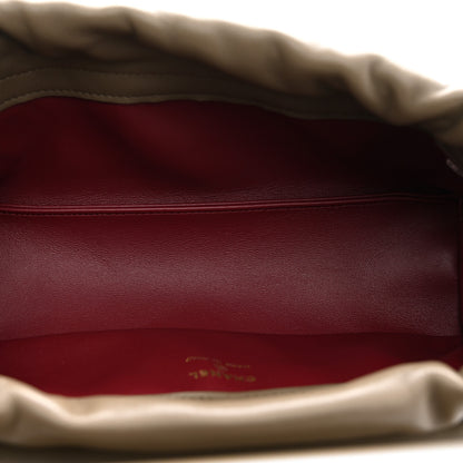 Chanel Lambskin Quilted CC Drawstring Flap Clutch With Strap Dark Khaki 5 of 11