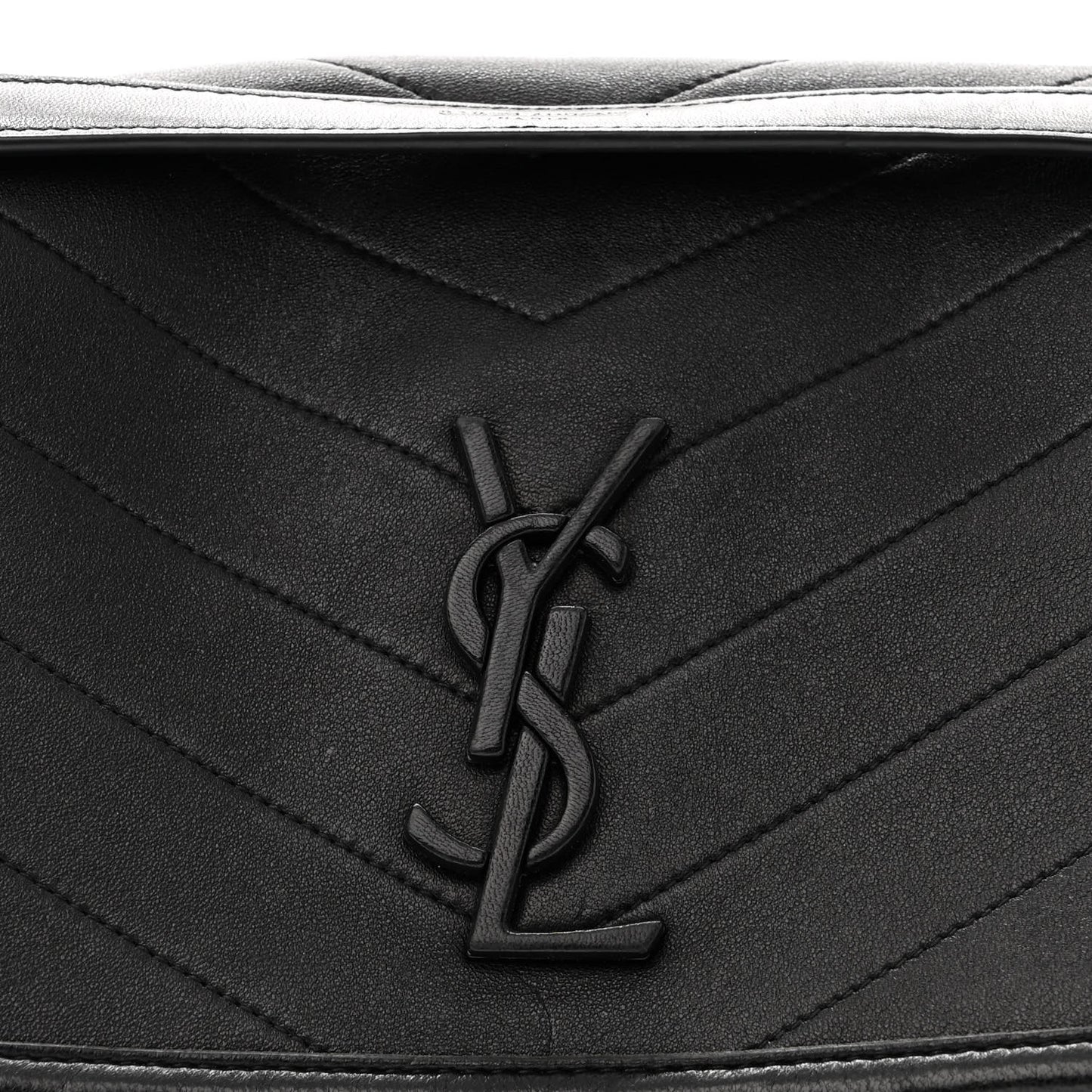 Lambskin Matelasse Monogram Medium Niki Chain Satchel Black