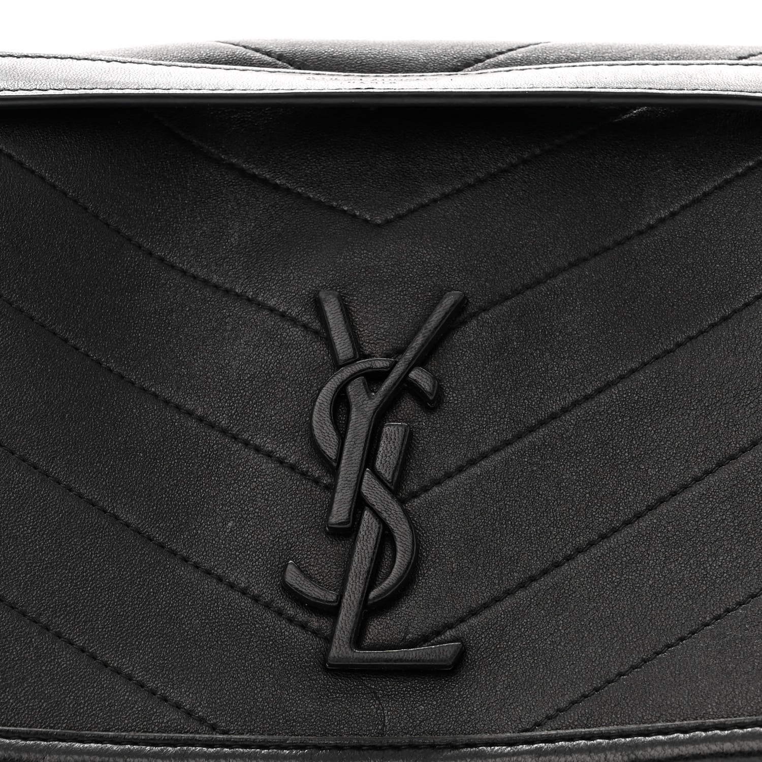 Saint Laurent Lambskin Matelasse Monogram Medium Niki Chain Satchel Black 8 of 11