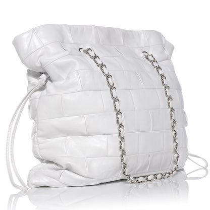 Chanel Lambskin Igloo Drawstring Tote White 3 of 8