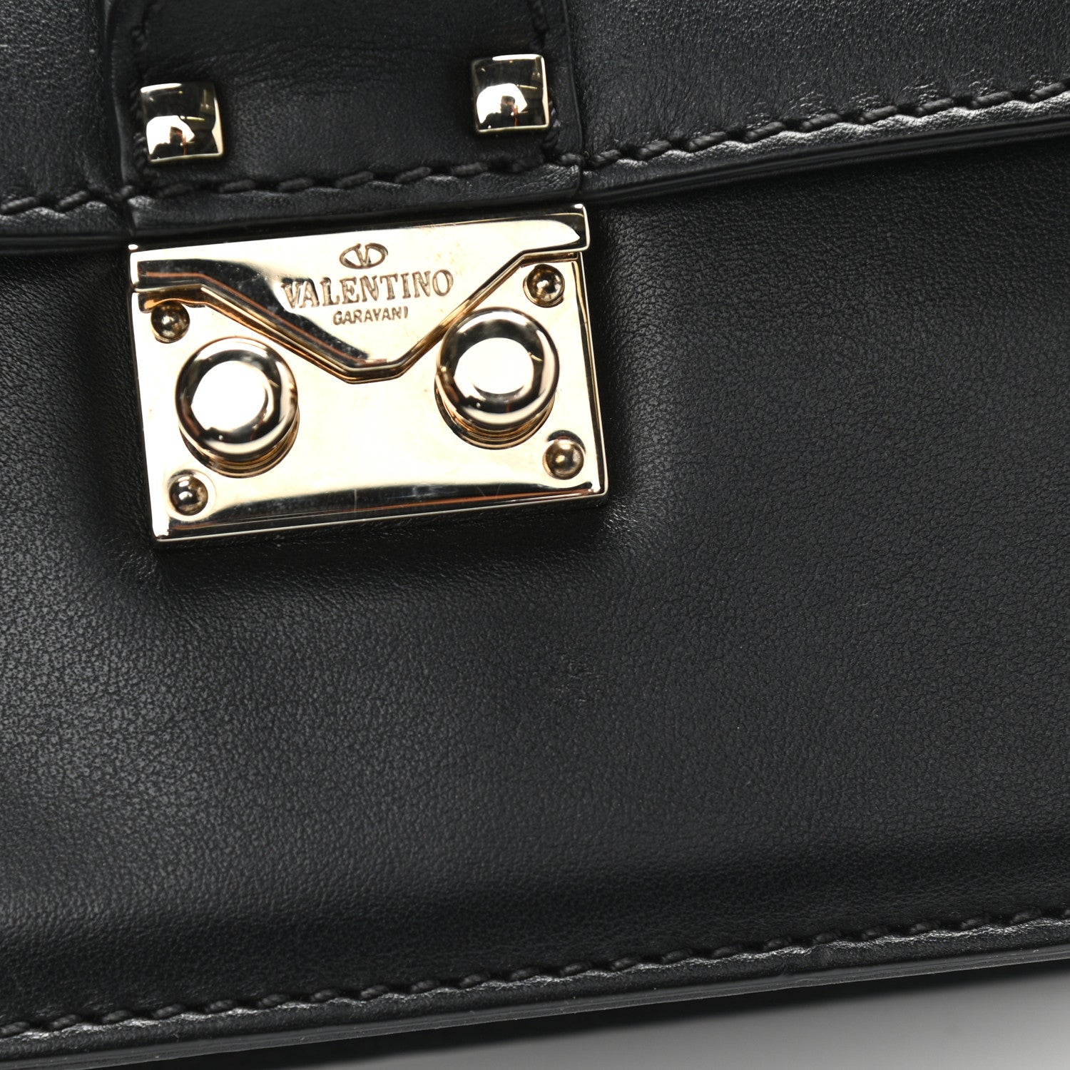 Valentino Garavani Vitello Small Glam Lock Rockstud Flap Black 10 of 10