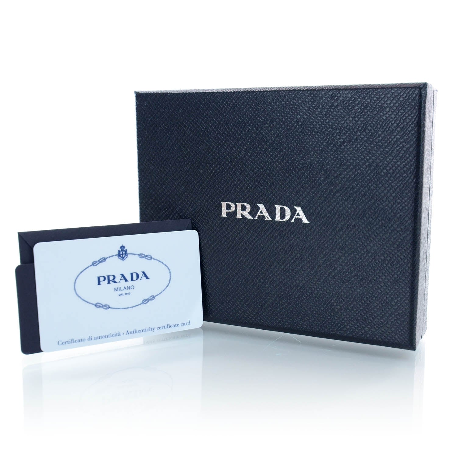 Prada Saffiano Metal Bi-Fold Wallet Platino 9 of 9