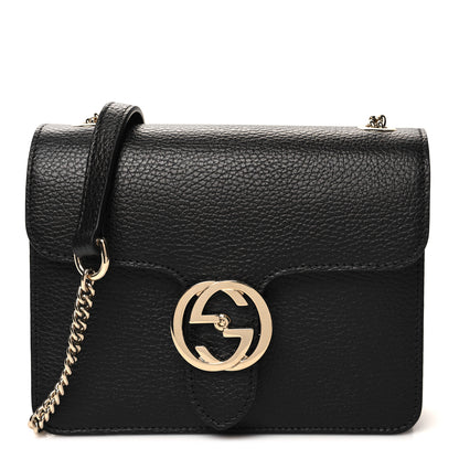 Gucci Dollar Calfskin Small Interlocking G Shoulder Bag Black 1 of 11