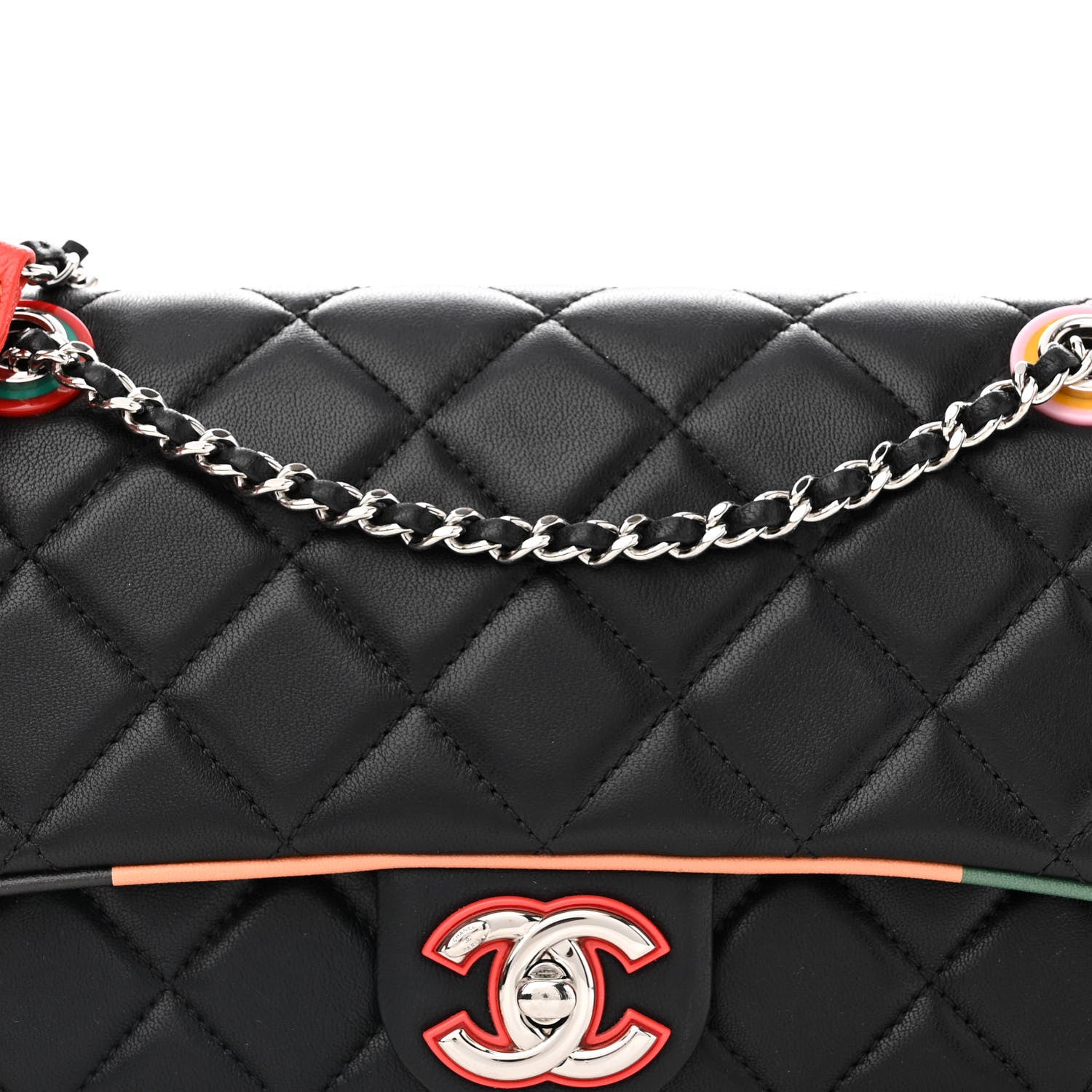 Chanel Lambskin Plexiglass Quilted Small Cuba Color Flap Black Multicolor 7 of 12