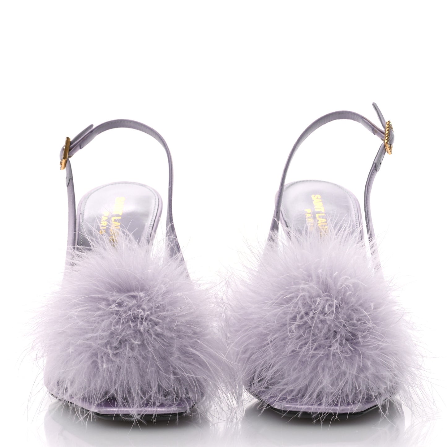 Crepe Satin Mae Feathered Sandals Slight 37.5 Poly Grey