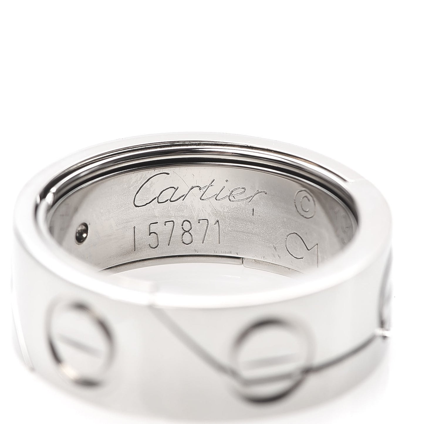 18K White Gold 7mm Astro LOVE Ring 50 5.25