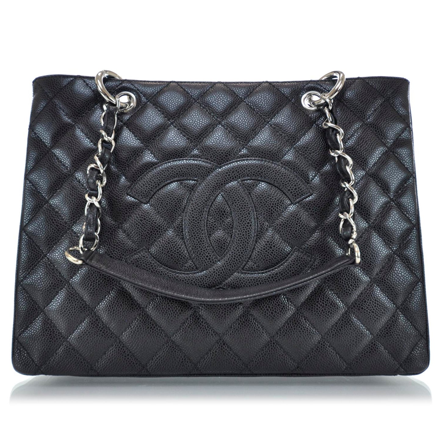 Caviar Quilted Grand Shopping Tote GST Black