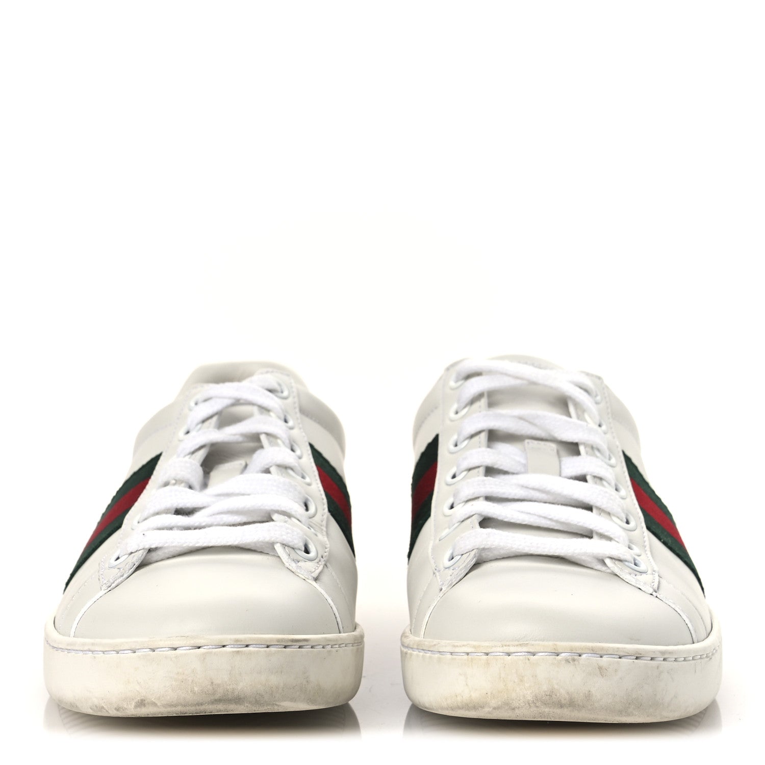 Gucci Calfskin Crocodile Web Womens Ace Sneakers 36 White Green 3 of 14