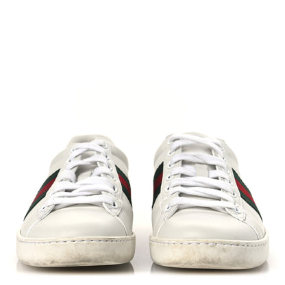 Gucci Calfskin Crocodile Web Womens Ace Sneakers 36 White Green 3 of 14