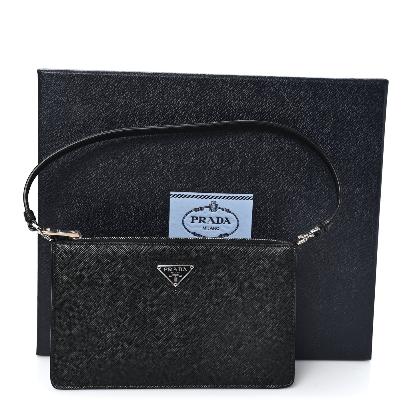 Saffiano Lux Mini Shoulder Bag Black