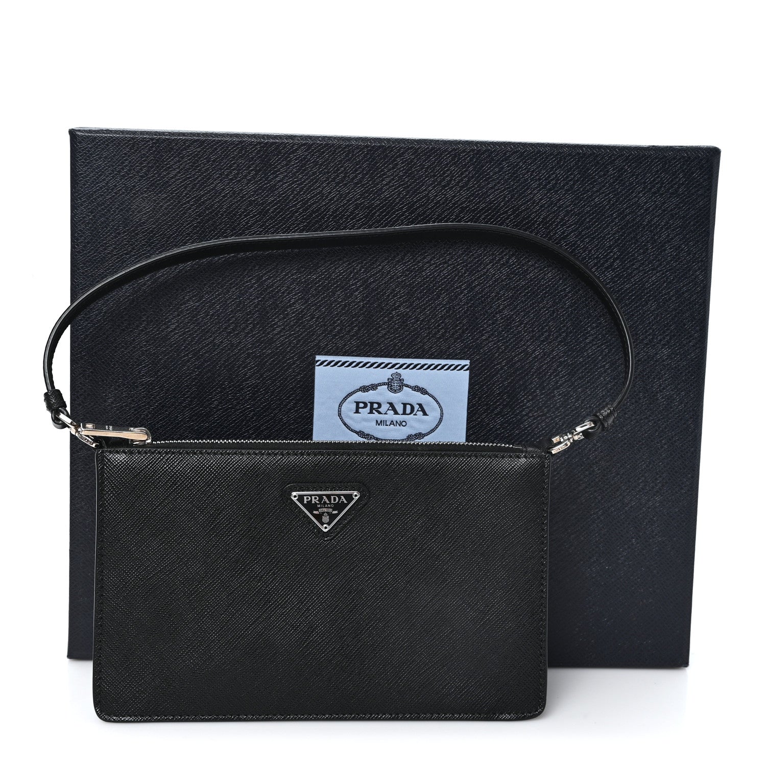 Prada Saffiano Lux Mini Shoulder Bag Black 11 of 11