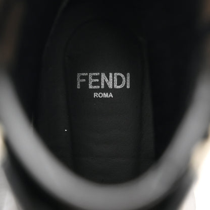 Fendi Calfskin Stretch Fabric Rockoko Biker Boots 37 Tobacco Black Marino 7 of 8