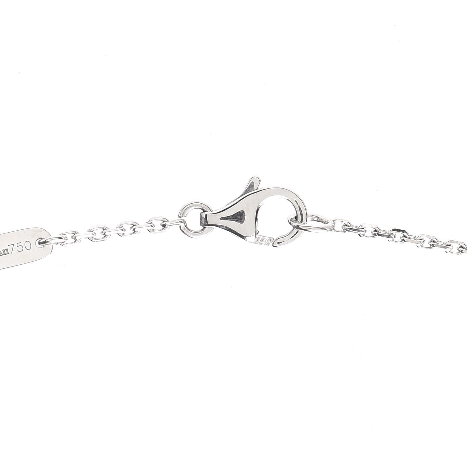 Van Cleef & Arpels 18K White Gold Mother of Pearl Vintage Alhambra Pendant Necklace 4 of 7