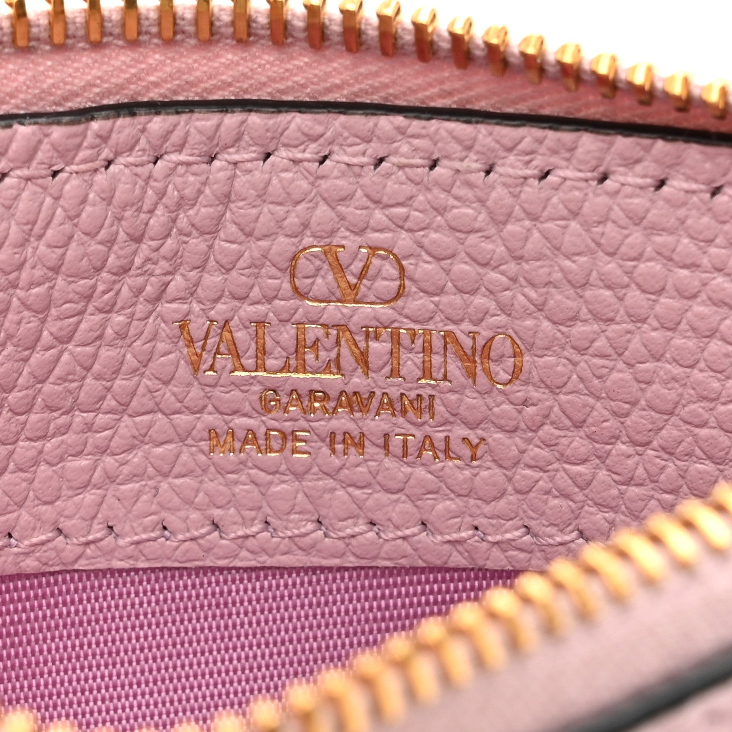 Valentino Garavani Grained Calfskin VLogo Coin Case Card Holder Cipria 6 of 7