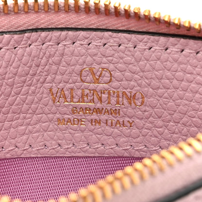 Valentino Garavani Grained Calfskin VLogo Coin Case Card Holder Cipria 6 of 7