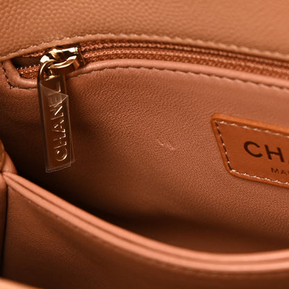 Chanel Caviar Quilted Mini Coco Handle Flap Brown 10 of 11
