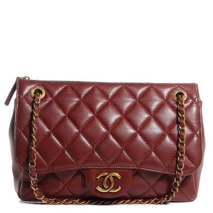 Chanel Lambskin Large Blizzard Zip Top Flap Bag Burgundy 1 of 7