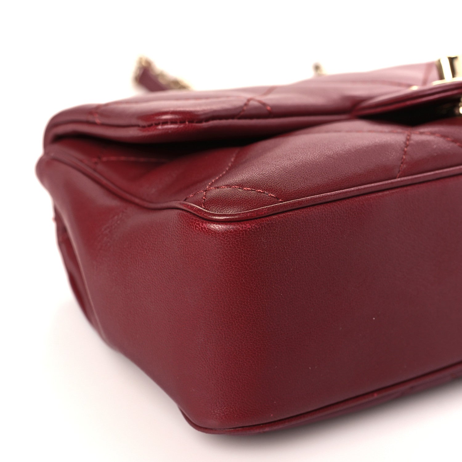 Chanel Lambskin Quilted Small Easy Carry Flap Burgundy 8 of 9