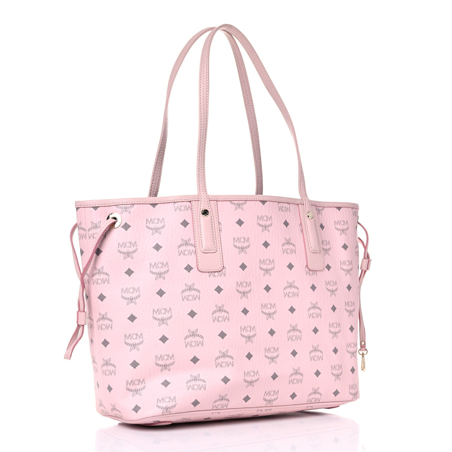 MCM Visetos Medium Liz Reversible Shopper Tote Powder Pink 3 of 13