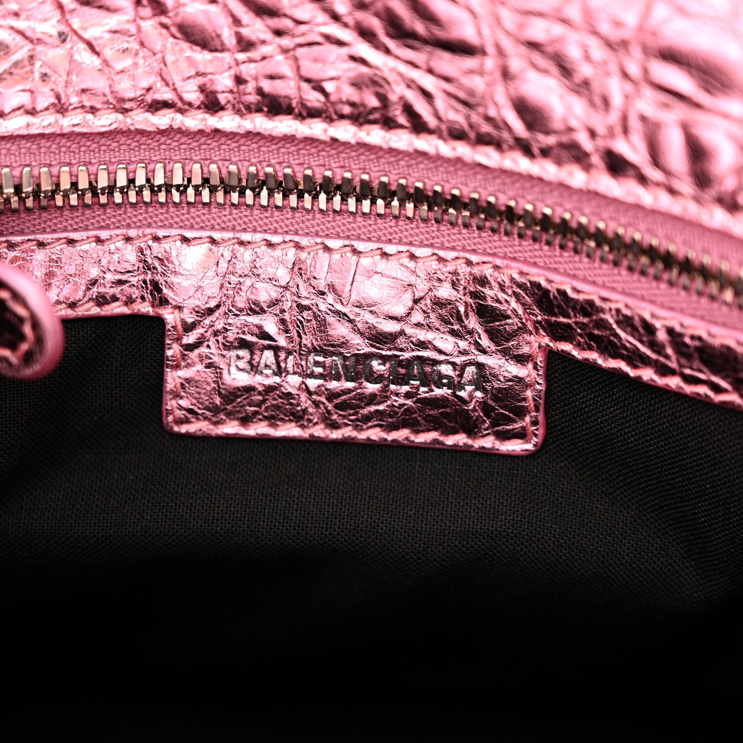 Balenciaga Metallic Agneau Arena Crystal Neo Cagole Handbag XS Met Pink 6 of 10