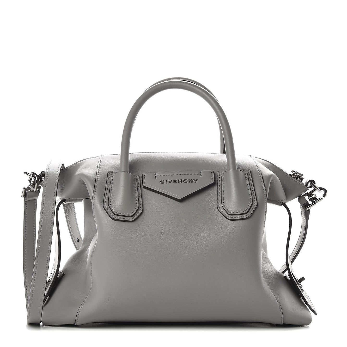 Calfskin Small Soft Antigona Pearl Grey