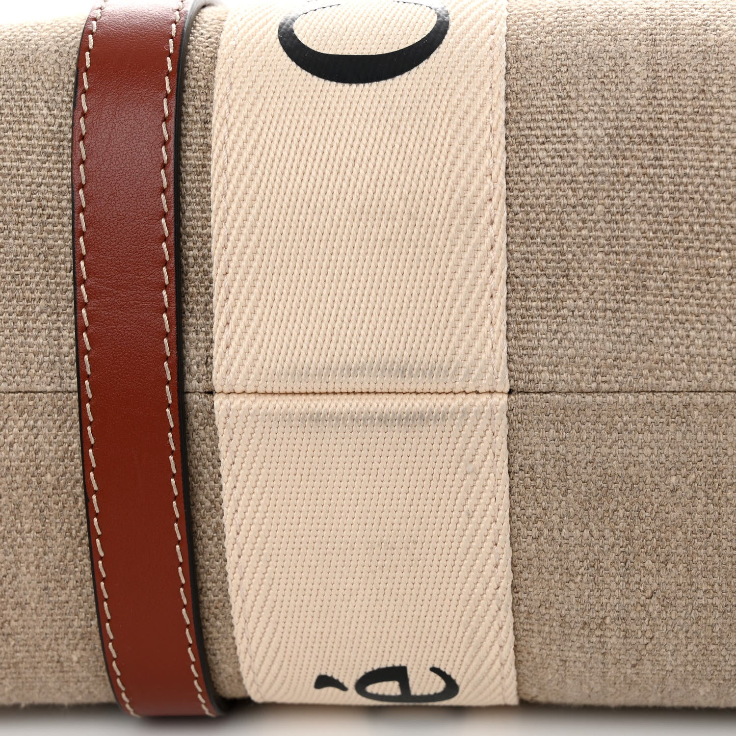 Chloe Cotton Calfskin Medium Woody Ribbon Tote White Brown 13 of 13