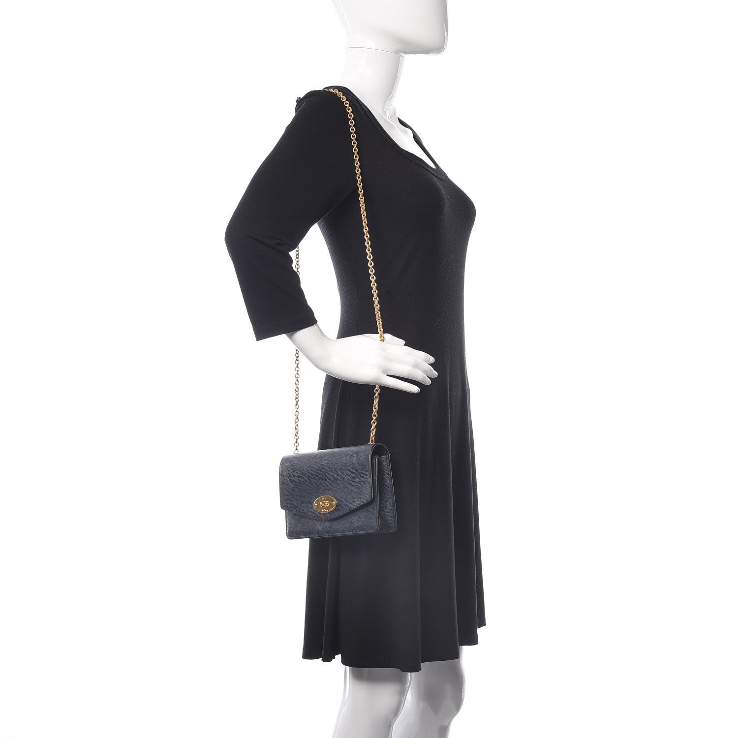 Mulberry Cross Grain Calfskin Small Darley Bright Navy 2 of 8