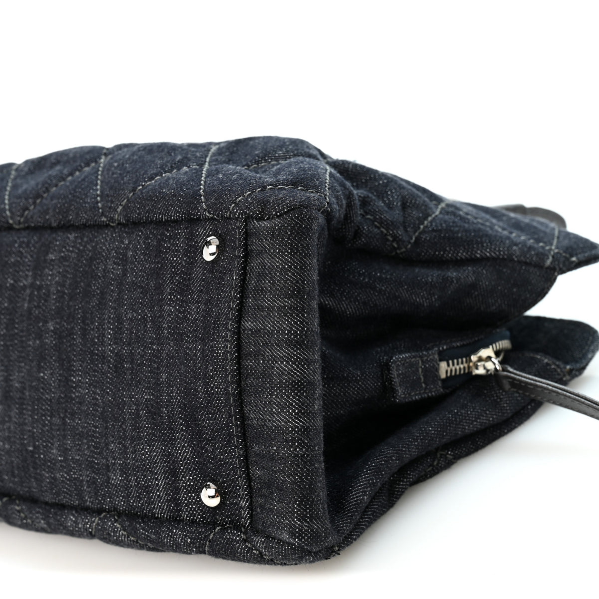 Denim Quilted Timeless Tote Dark Blue