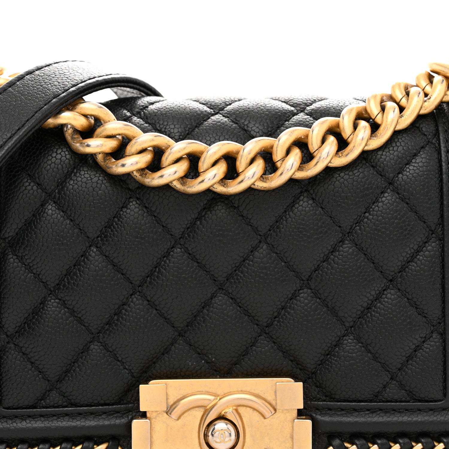 Chanel Caviar Quilted Small Chain Around Boy Flap Black 8 of 10
