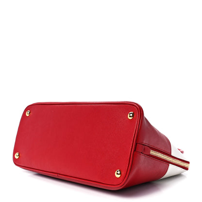 Prada Saffiano Lux Small Promenade Tote Fuoco Talco 9 of 11