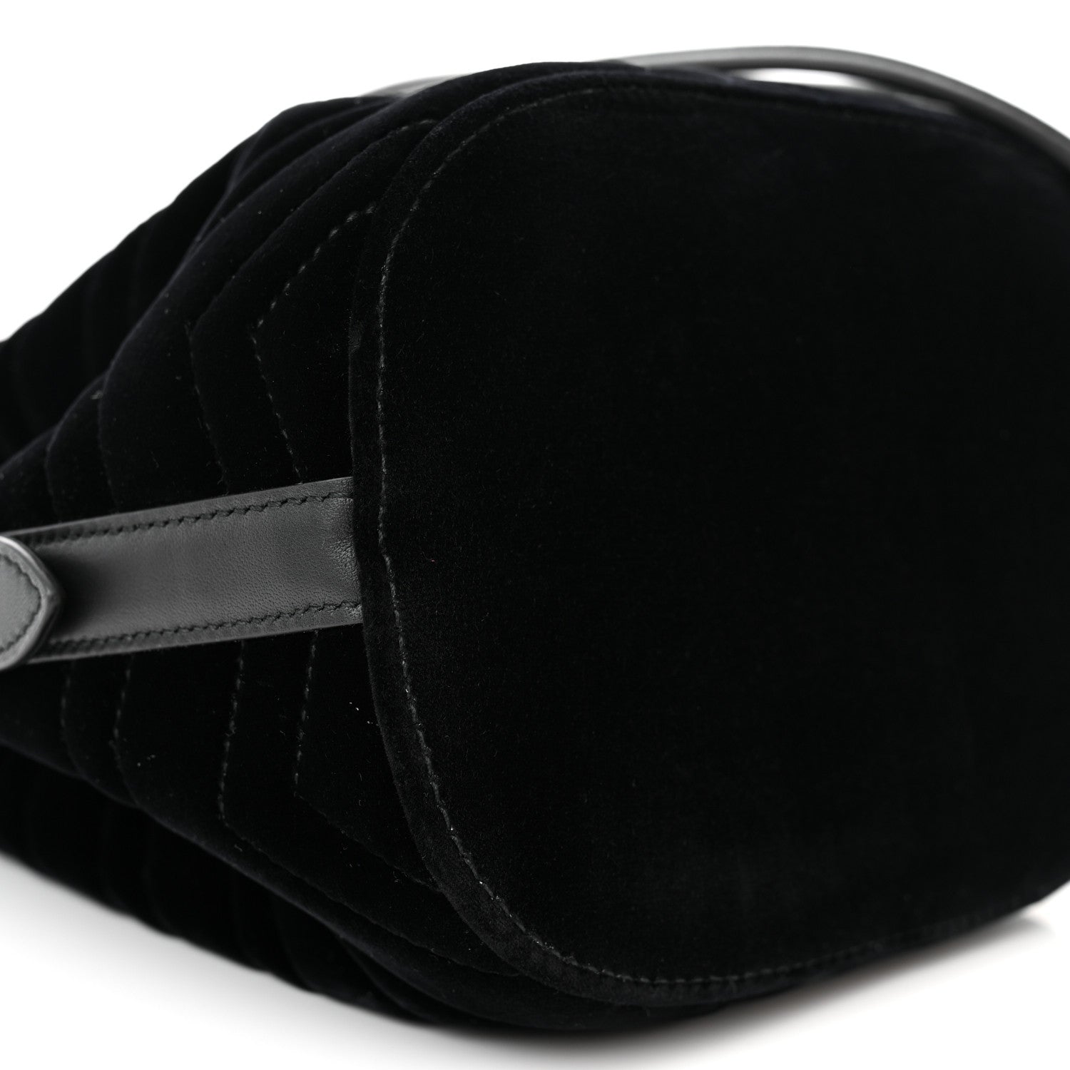 Gucci Velvet Matelasse GG Marmont Bucket Bag Black 9 of 10