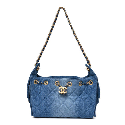 Chanel Washed Denim Quilted Mini Chanel 25 Handbag Blue 1 of 10