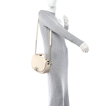 Chanel Shiny Calfskin Goatskin Quilted Medium Coco Curve Messenger Flap White 2 of 11
