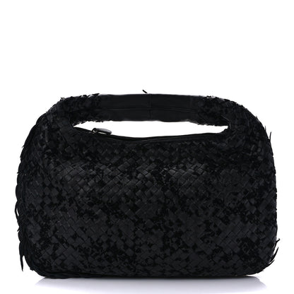 Bottega Veneta Nappa Intrecciato Velvet Embellished Medium Veneta Hobo Black 1 of 8