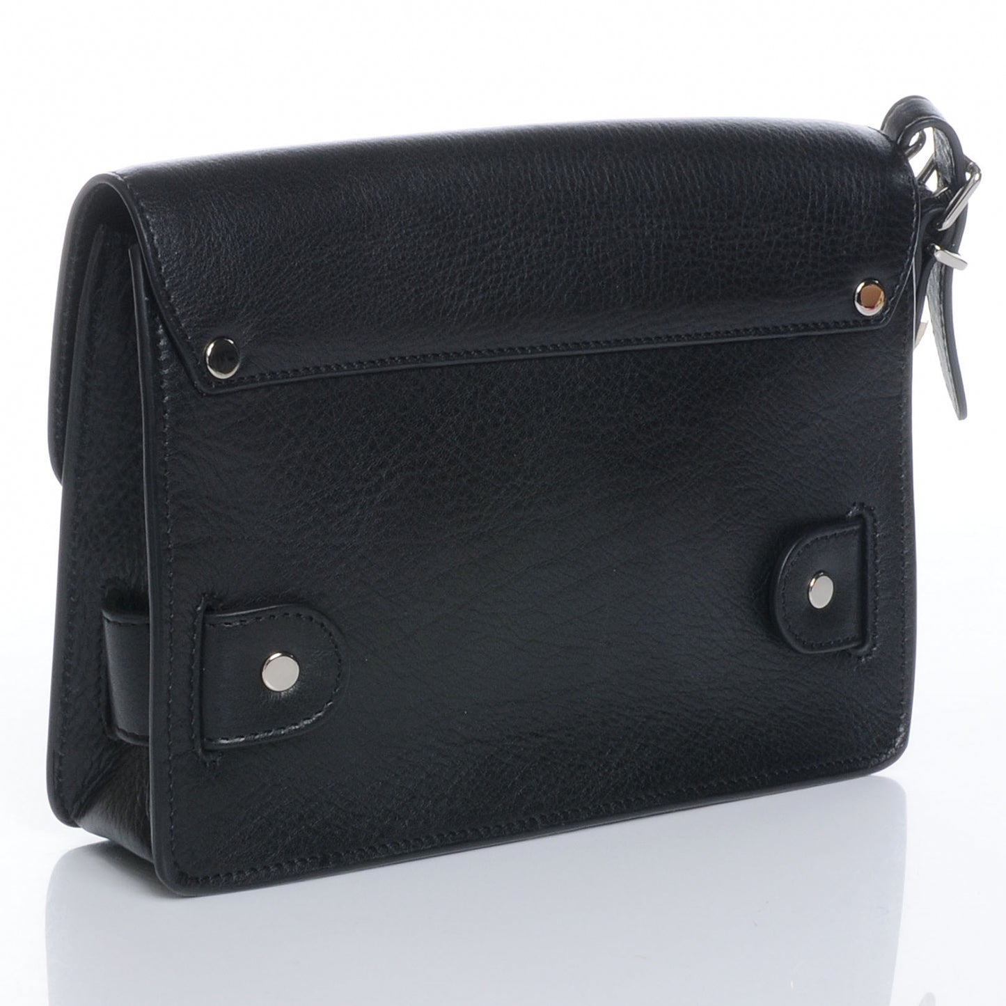 Textured Leather PS11 Wristlet Clutch Black