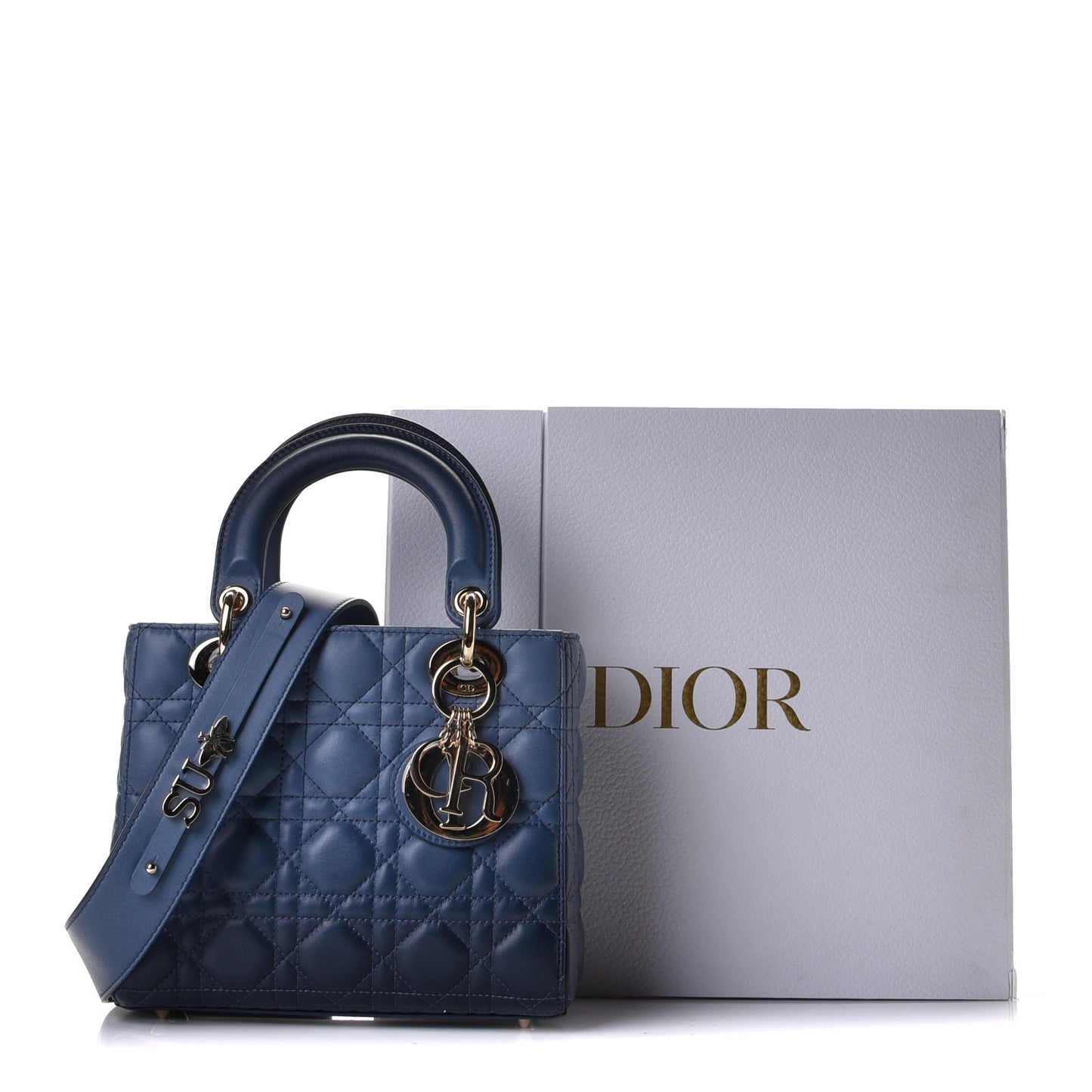 Lambskin Cannage Gradient Small My ABCDior Lady Dior Indigo Blue