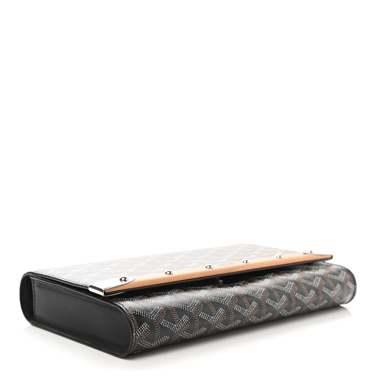 Goyardine Monte Carlo Bois Clutch With Strap Black