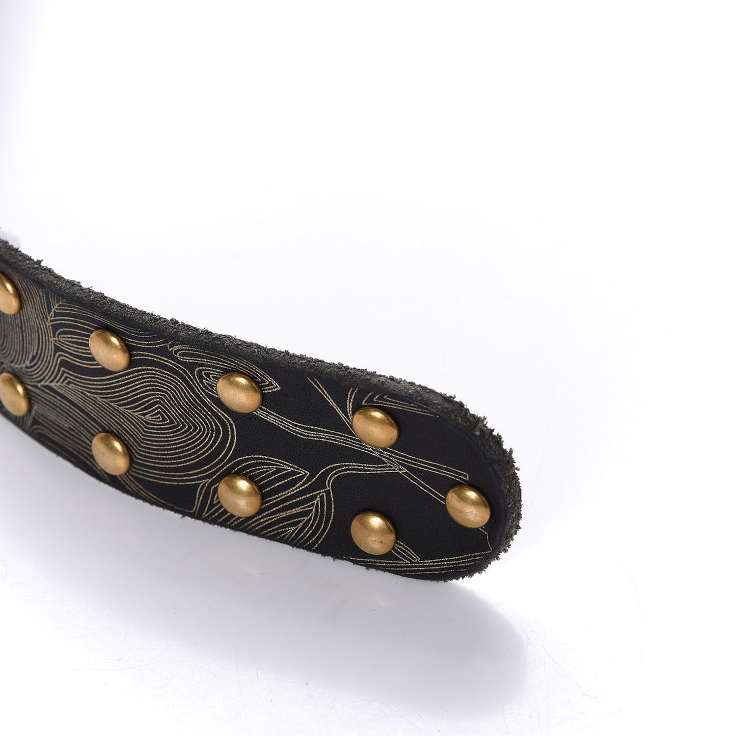 Calfskin Studded Marmont Belt 100 40 Black Gold