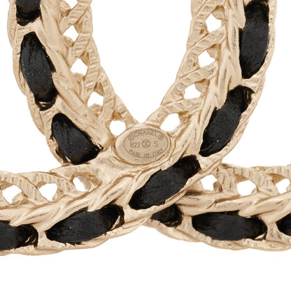 Chanel Lambskin Chain CC Brooch Black Gold 4 of 5