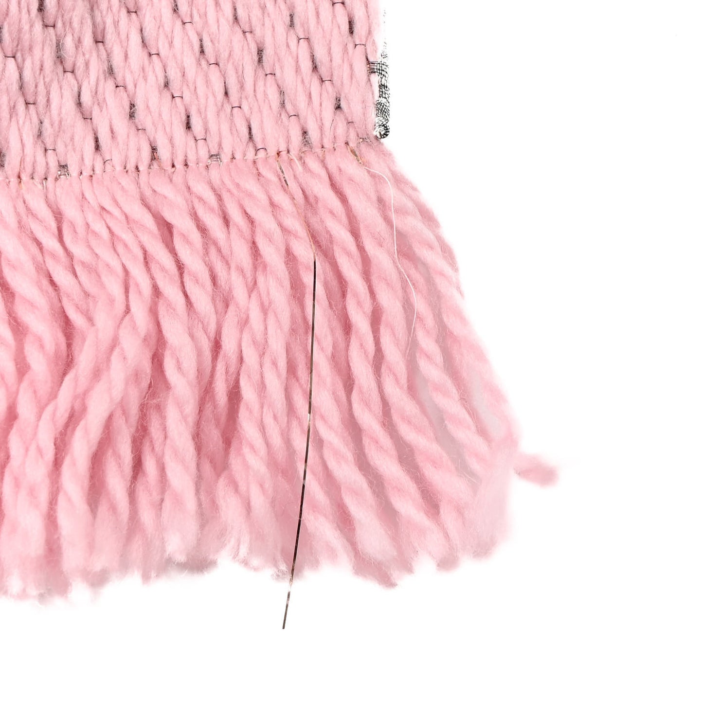 Wool Silk Logomania Shine Scarf Pink