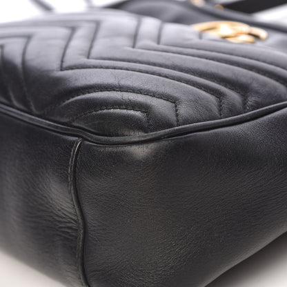 Gucci Calfskin Matelasse Medium GG Marmont Chain Shoulder Bag Black 11 of 15